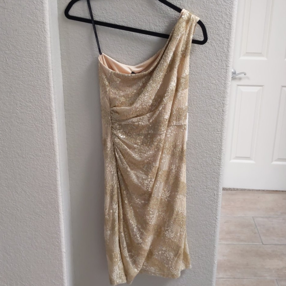 Gold one strapped dress